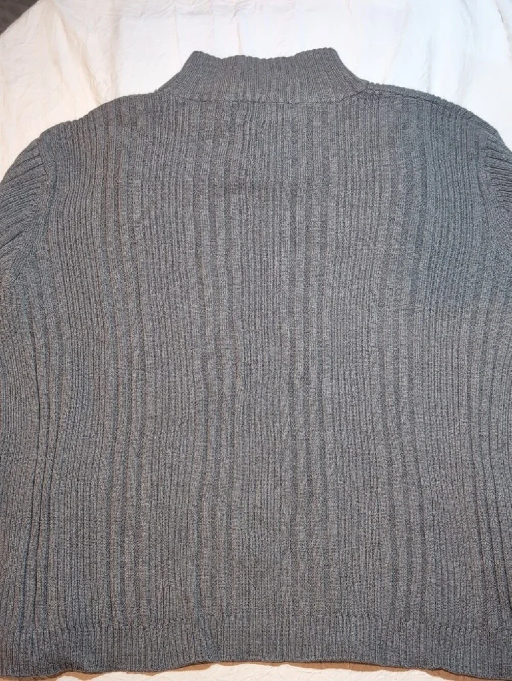 Men's XL Ribbed Half-Zip Sweater - Gray